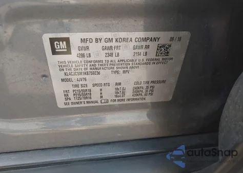 2019 Buick Encore Fwd Essence from USA, damaged, VIN KL4CJCSM1KB759236
